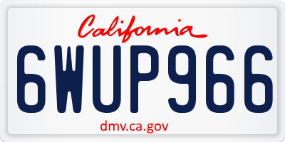 CA license plate 6WUP966