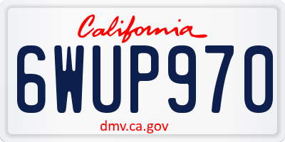 CA license plate 6WUP970