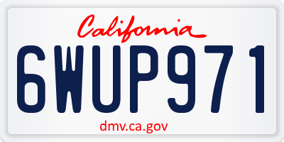 CA license plate 6WUP971