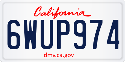CA license plate 6WUP974