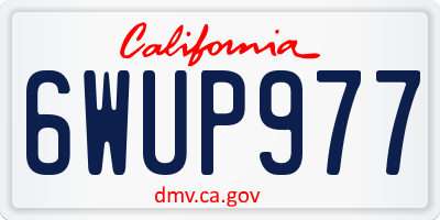 CA license plate 6WUP977