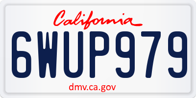 CA license plate 6WUP979