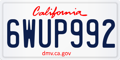 CA license plate 6WUP992