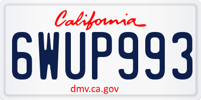 CA license plate 6WUP993