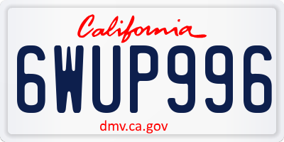 CA license plate 6WUP996