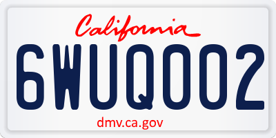 CA license plate 6WUQ002