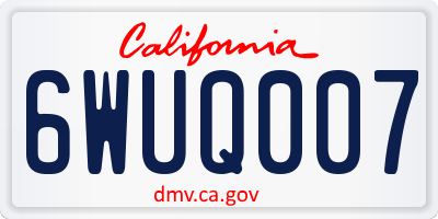 CA license plate 6WUQ007