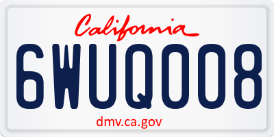 CA license plate 6WUQ008