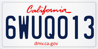 CA license plate 6WUQ013