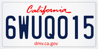 CA license plate 6WUQ015
