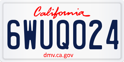 CA license plate 6WUQ024