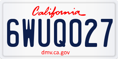 CA license plate 6WUQ027