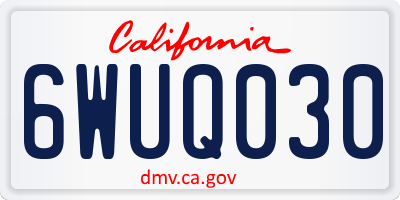 CA license plate 6WUQ030