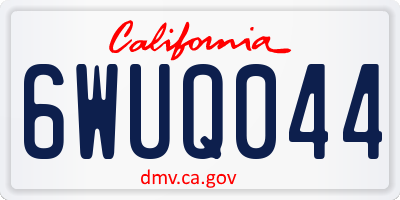 CA license plate 6WUQ044