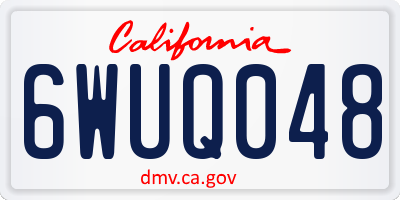 CA license plate 6WUQ048