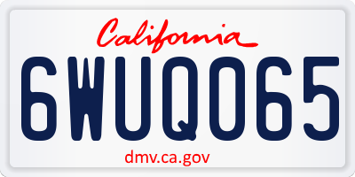CA license plate 6WUQ065