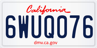 CA license plate 6WUQ076