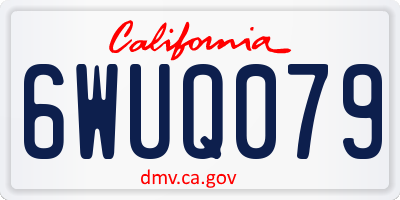 CA license plate 6WUQ079
