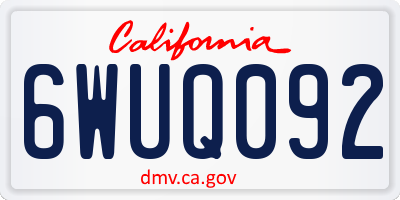 CA license plate 6WUQ092