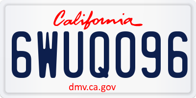 CA license plate 6WUQ096