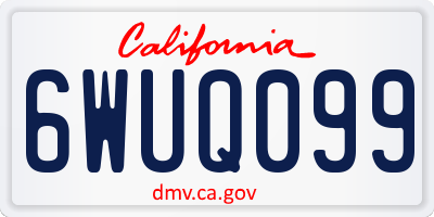 CA license plate 6WUQ099