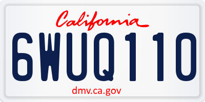 CA license plate 6WUQ110