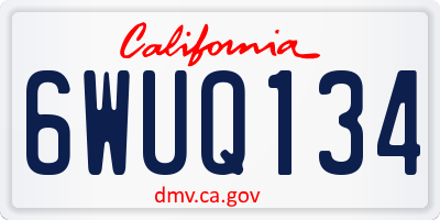 CA license plate 6WUQ134