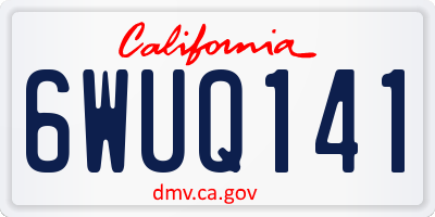 CA license plate 6WUQ141