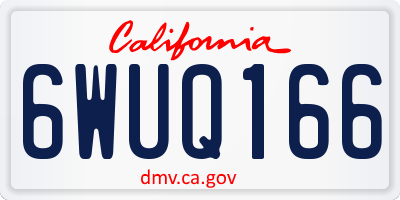 CA license plate 6WUQ166