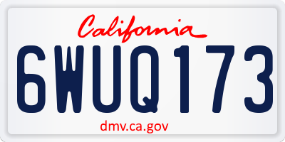 CA license plate 6WUQ173