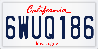 CA license plate 6WUQ186