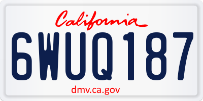 CA license plate 6WUQ187
