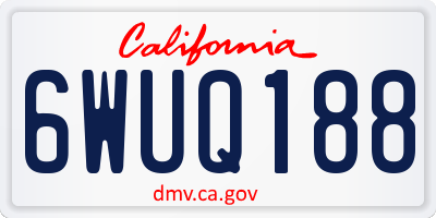 CA license plate 6WUQ188