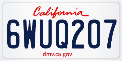 CA license plate 6WUQ207