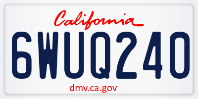 CA license plate 6WUQ240