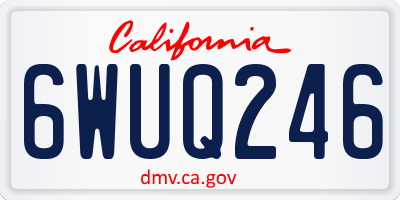 CA license plate 6WUQ246