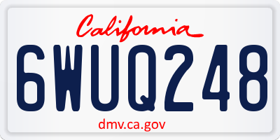 CA license plate 6WUQ248