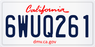 CA license plate 6WUQ261