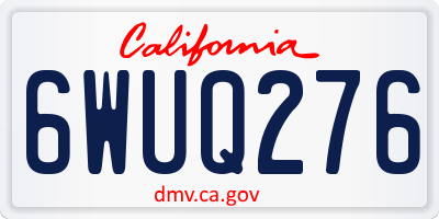 CA license plate 6WUQ276