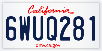 CA license plate 6WUQ281