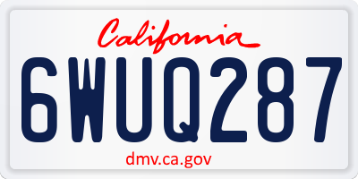 CA license plate 6WUQ287