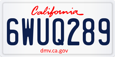 CA license plate 6WUQ289