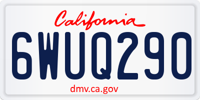 CA license plate 6WUQ290