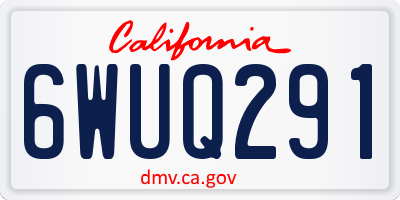 CA license plate 6WUQ291