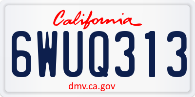 CA license plate 6WUQ313