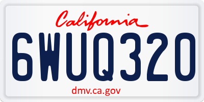 CA license plate 6WUQ320