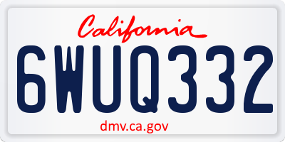 CA license plate 6WUQ332