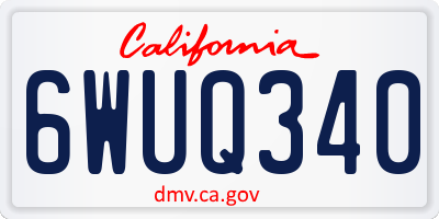 CA license plate 6WUQ340