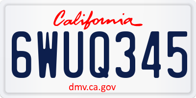 CA license plate 6WUQ345