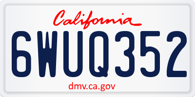 CA license plate 6WUQ352